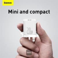 BASEUS WALL CHARGER 20W USB-C UK - WHITE
