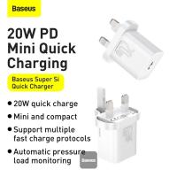 BASEUS WALL CHARGER 20W USB-C UK - WHITE
