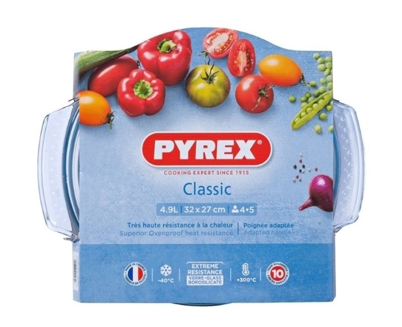 PYREX 118A000 CLASSIC GLASS ROUND CASSEROLE 3,5L + 1,4L