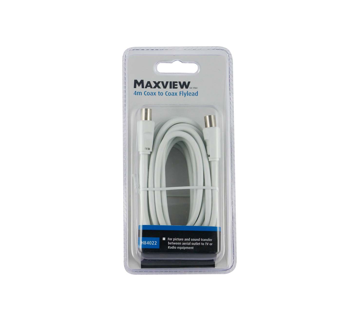 MAXVIEW H84022 TV COAX TO COAX FLYLEAD 4M