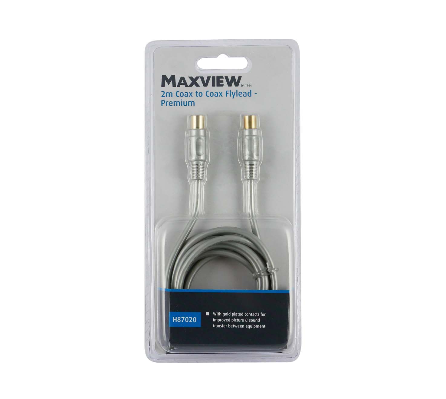 MAXVIEW H87020 DIGITAL COAXIAL TO COAXIAL FLYLEAD GOLD 2M
