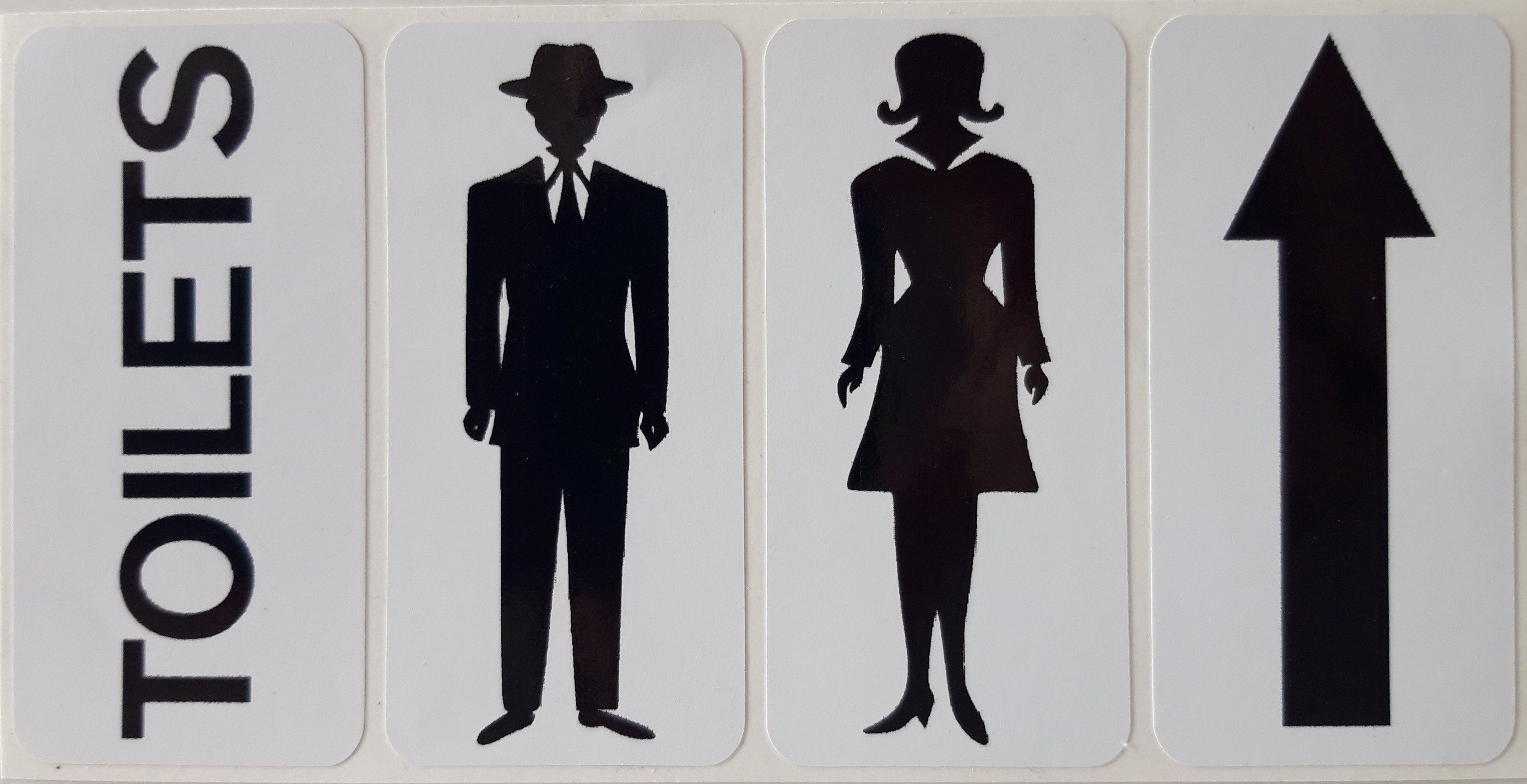 TOILET/MAN/WOMAN/ARROW (CARD)