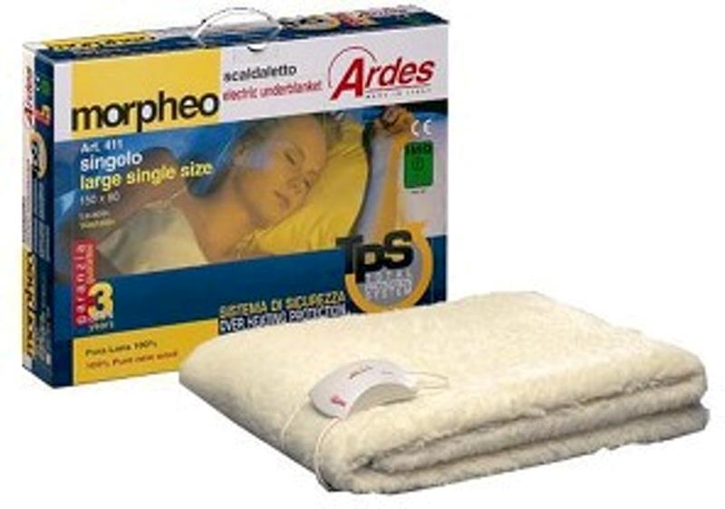 ARDES ELECTRIC BLANKET PURE WOOL SINGLE BED 150X80CM