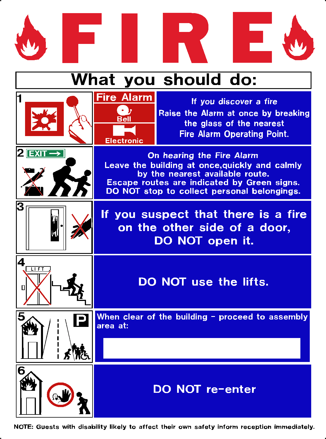 FIRE INSTRUCTIONS