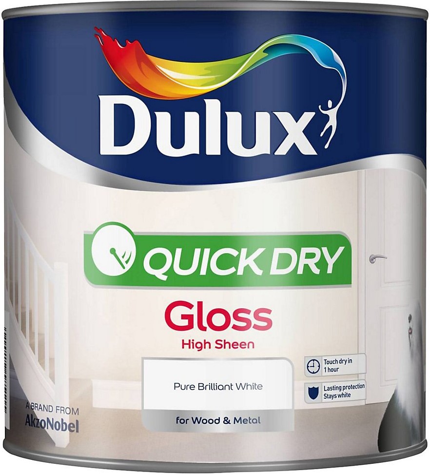 DULUX QUICK DRY GLOSS WHITE 2.5L