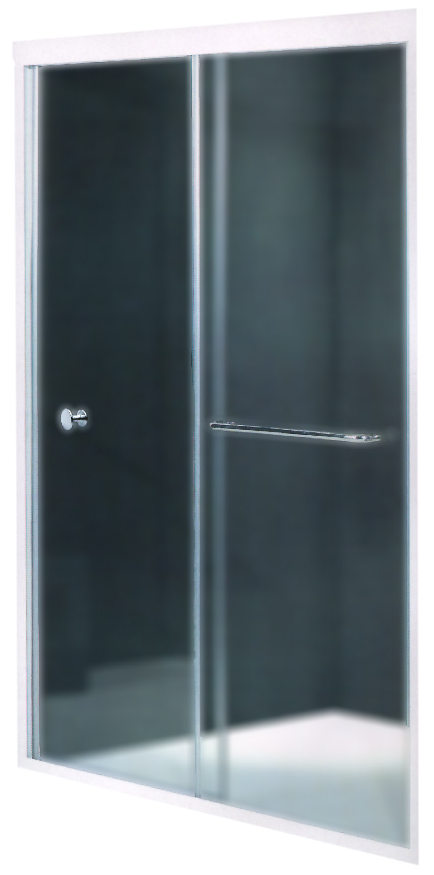ROMA WALL TO WALL SHOWER CUBICLE SL/G 126-135X185CM 6MM CHROME FRAME/UNCLEAR GLASS