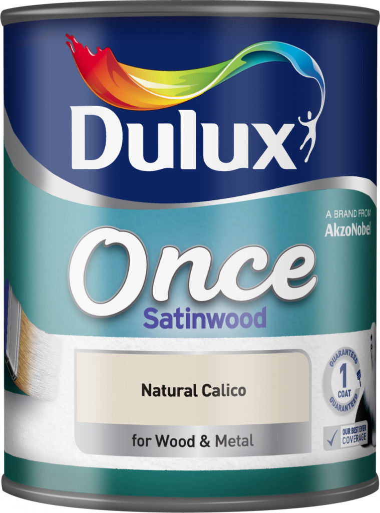DULUX ONCE NATURAL CALICO SATINWOOD METAL & WOOD PAINT 750ML