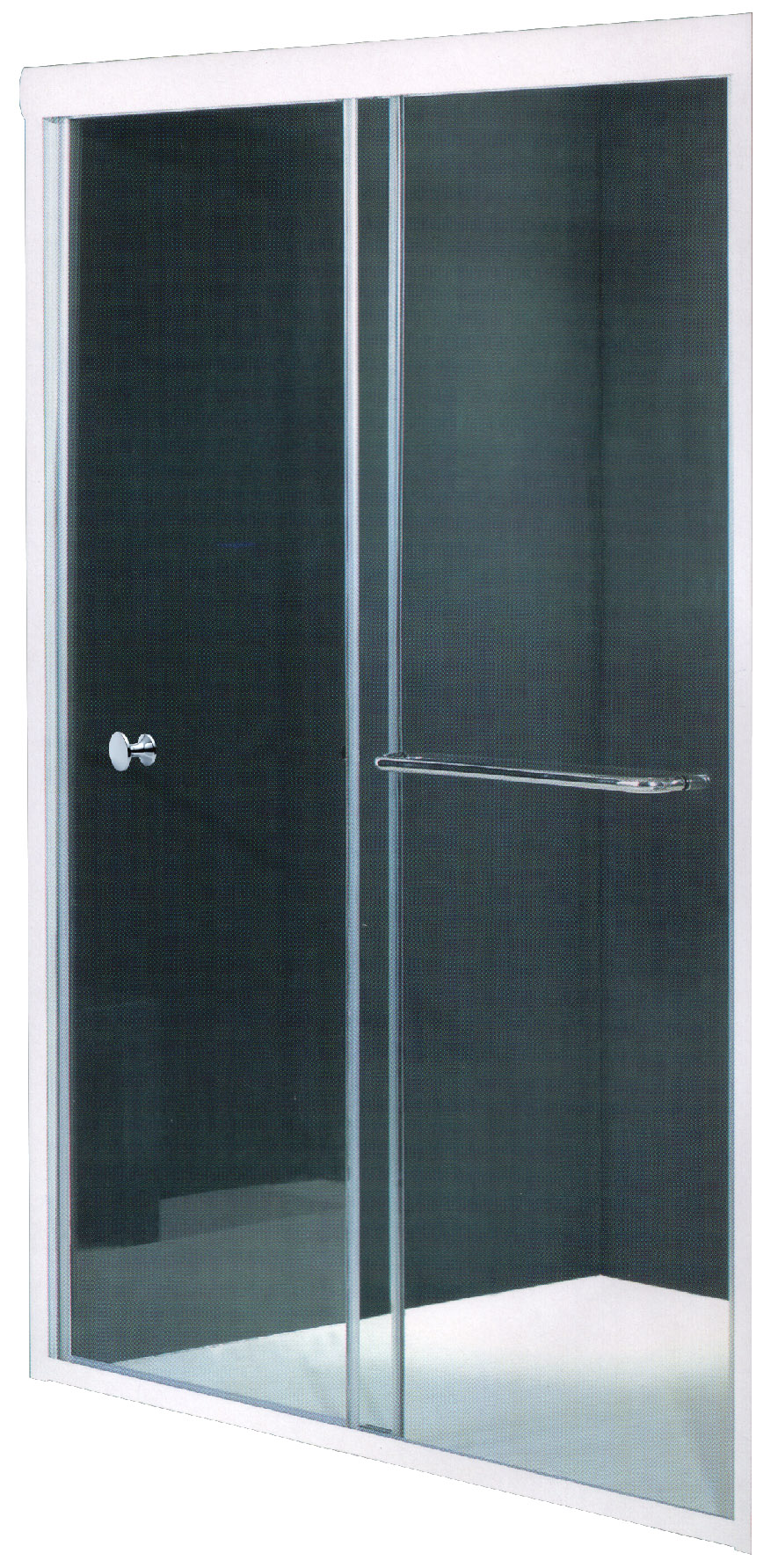 ROMA WALL TO WALL SHOWER CUBICLE SL/G 100-105X185CM 6MM CHROME FRAME/CLEAR GLASS
