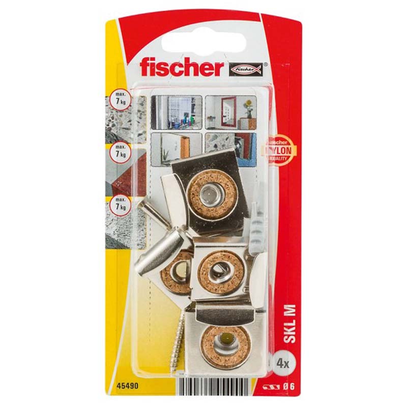 FISCHER STEEL MIRROR FIXING (L)30MM (DIA)6MM, PACK OF 4