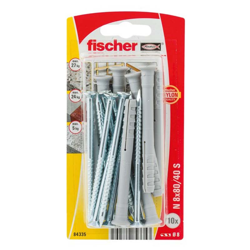 FISCHER COUNTERSUNK HAMMER FIXING (L)80MM (DIA)8MM, PACK OF 10
