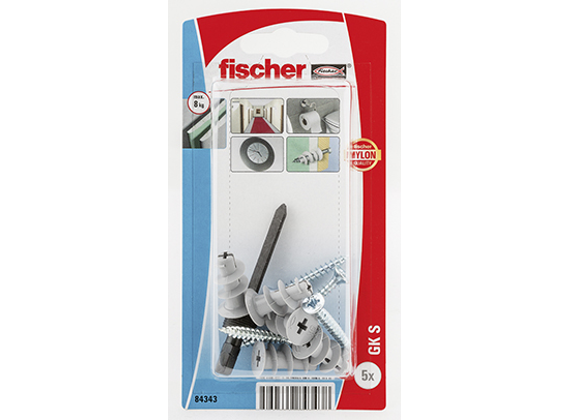 FISCHER 84343 SCREW ANCHOR SCREW & ANCHOR KIT 2.2 CM 5 PC(S)