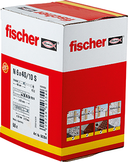 FISCHER HAMMERFIX N 6 X 40/10 S WITH COUNTERSUNK HEAD GVZ CARTON
