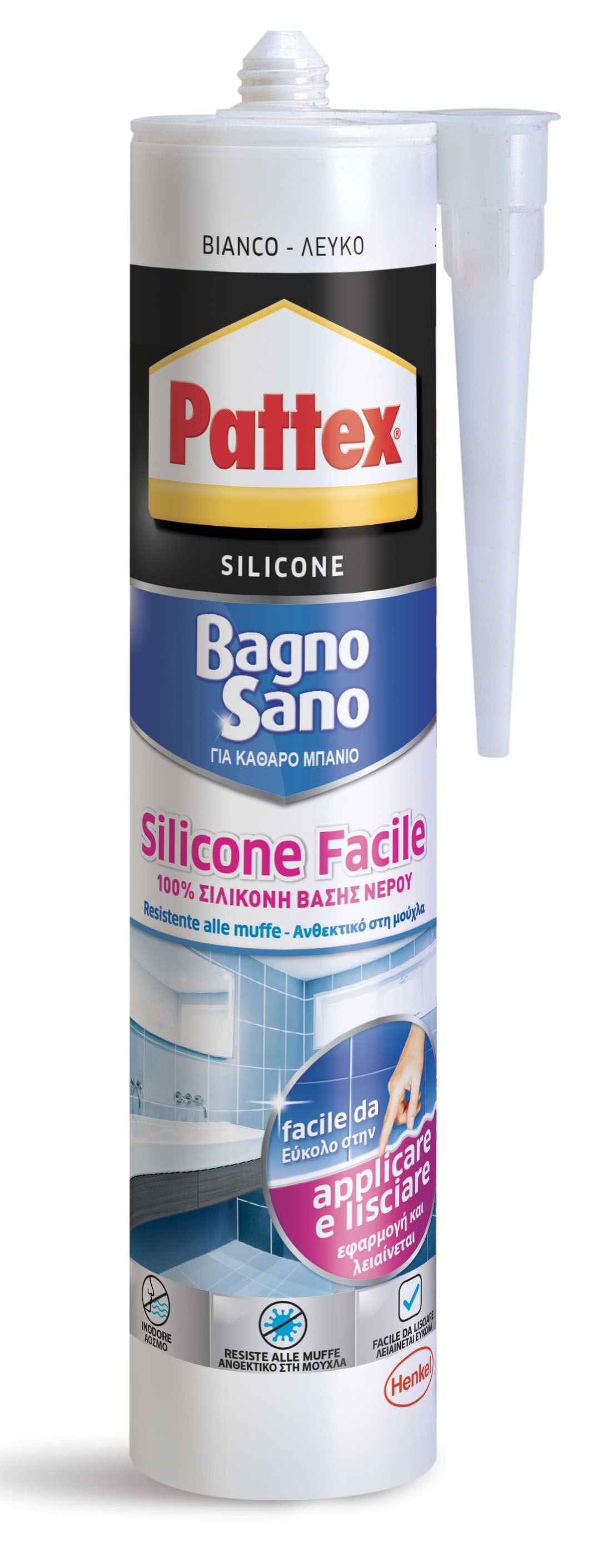 PATTEX BAGNO SANO FACILE WHITE SILICONE 300ML
