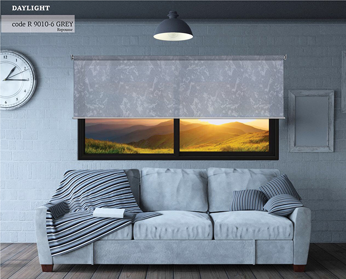 ROLLER BLIND DAYLIGHT GRAY REPOUSSE 150X160CM