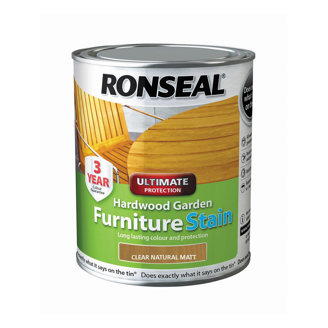 RONSEAL® ULTIMATE PROTECTION HARDWOOD FURNITURE STAIN CLEAR NATURAL 0.75L
