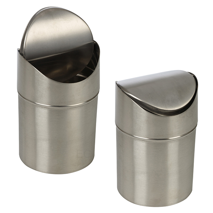 MINI WASTE BIN WITH LID STAINLESS STEEL 1.5L