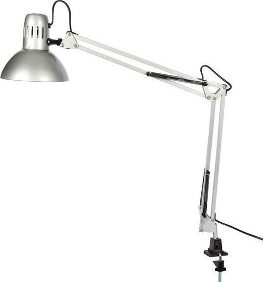 SUPERLIGHTS TABLE LAMP WITH CLIP 1X E27 750MM SILVER