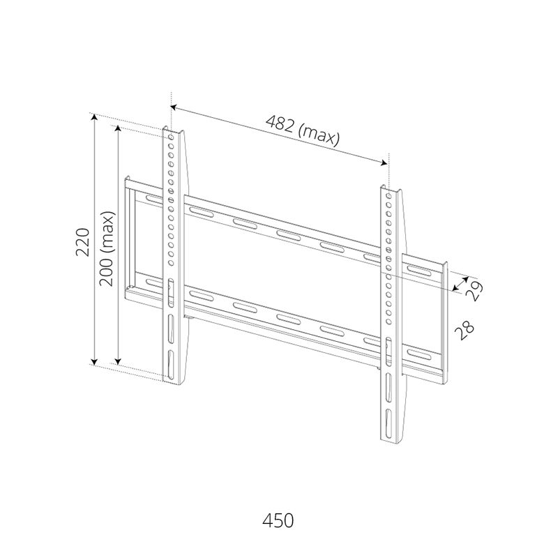 SIH FIXED TV BRACKET UP TO 65''/40KG