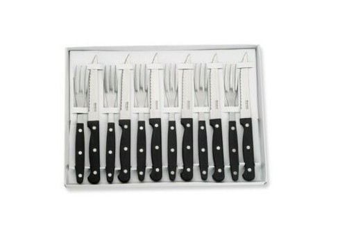 SET OF 6 STAINLESS STEEL KNIVES & 6 FORKS