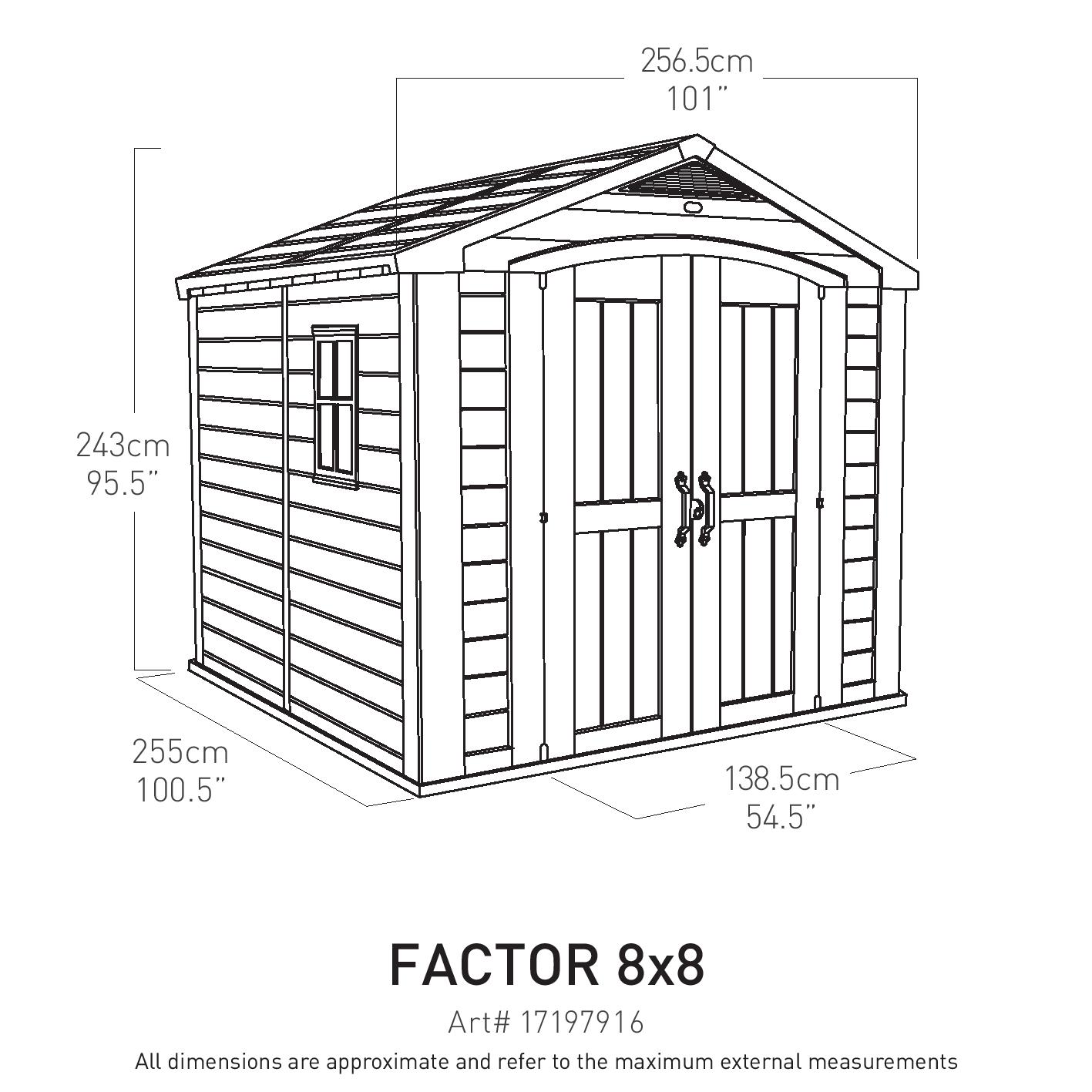 KETER FACTOR SHED 8X11FT
