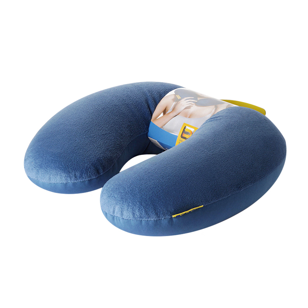 TRAVEL BLUE NECK PILLOW MICRO PEARLS