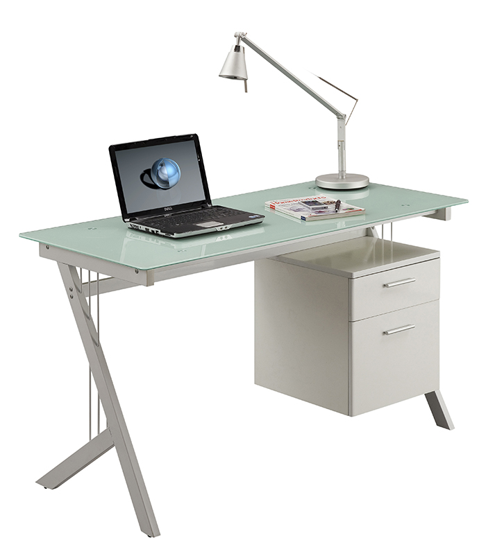 SUPERLIVING SKY GLASS DESK WITH DRAWER 130X60X76CM