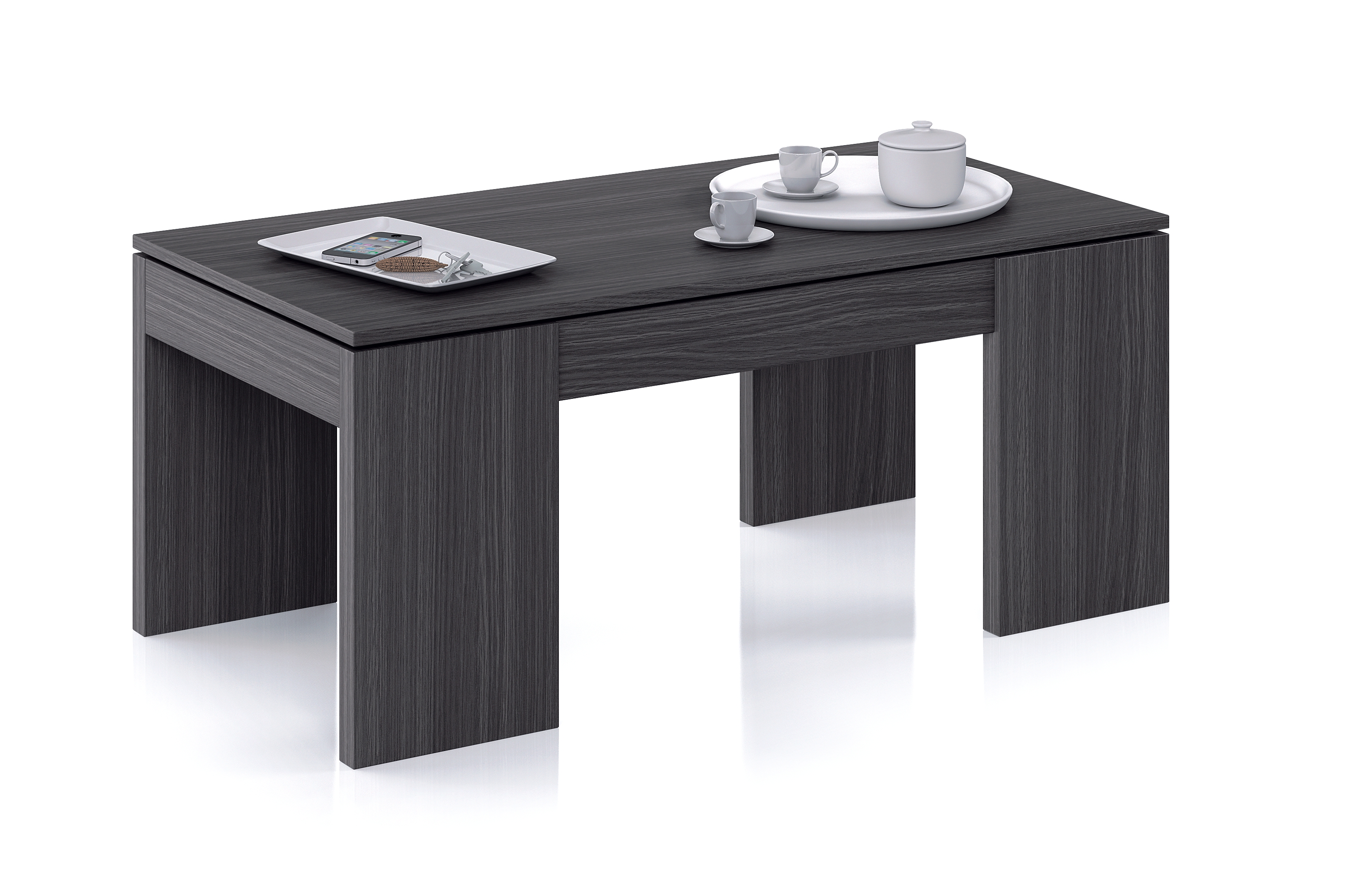 FORES 001637G COFFEE TABLE LIFT-UP GREY 43CM X 100CM X 50CM