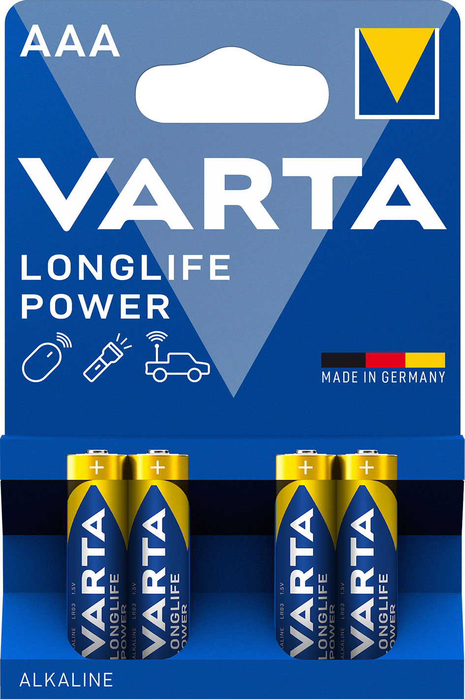VARTA LONGLIFE POWER ALKALINE BATTERIES AAA, MICRO, LR03, 1,5V, 4-PACK