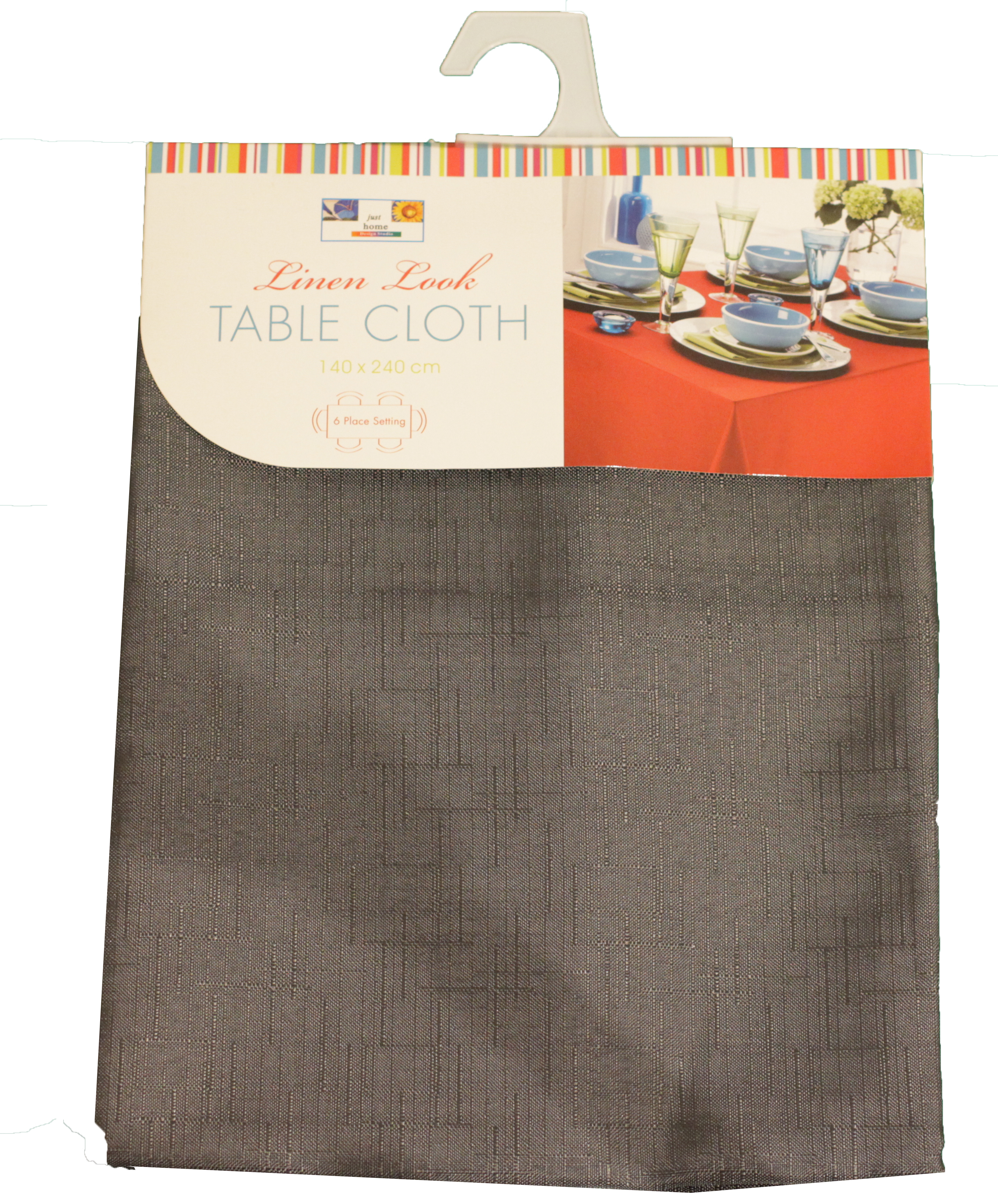 LINEN LOOK TABLECLOTH ROUND 180CM 4 ASSORTED COLORS
