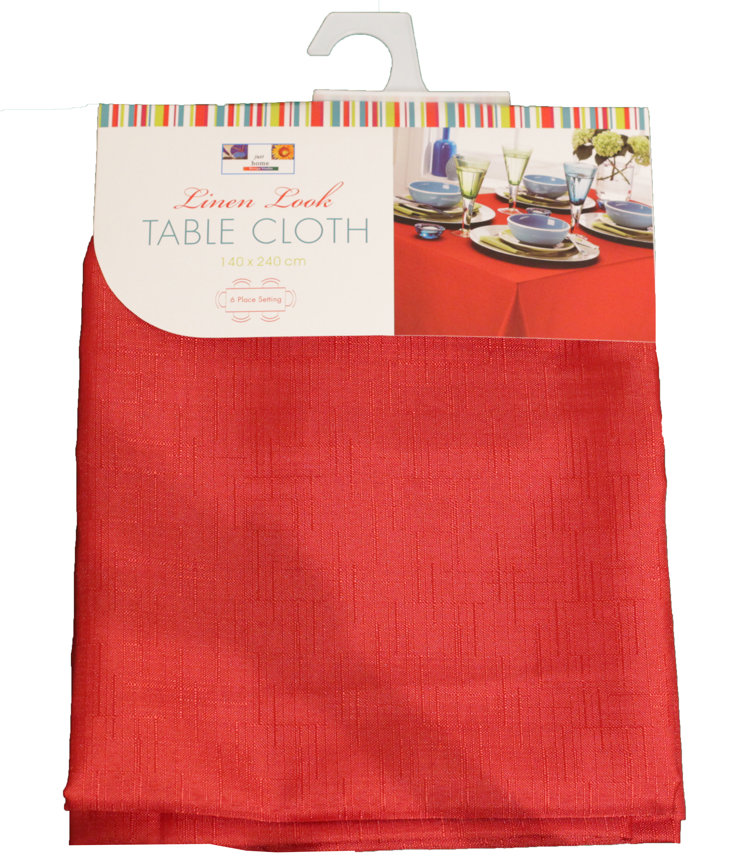 LINEN LOOK TABLECLOTH ROUND 180CM 4 ASSORTED COLORS