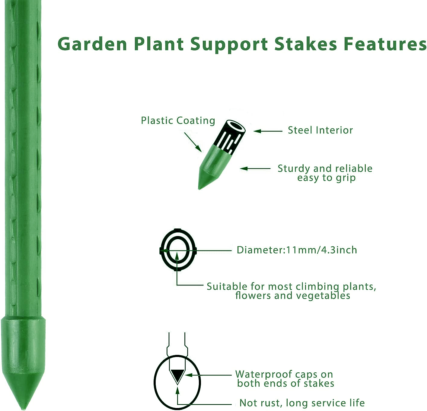 SHC GARDEN PIPE FOR PLANTS STEEL PIPE F11MM L:90CM