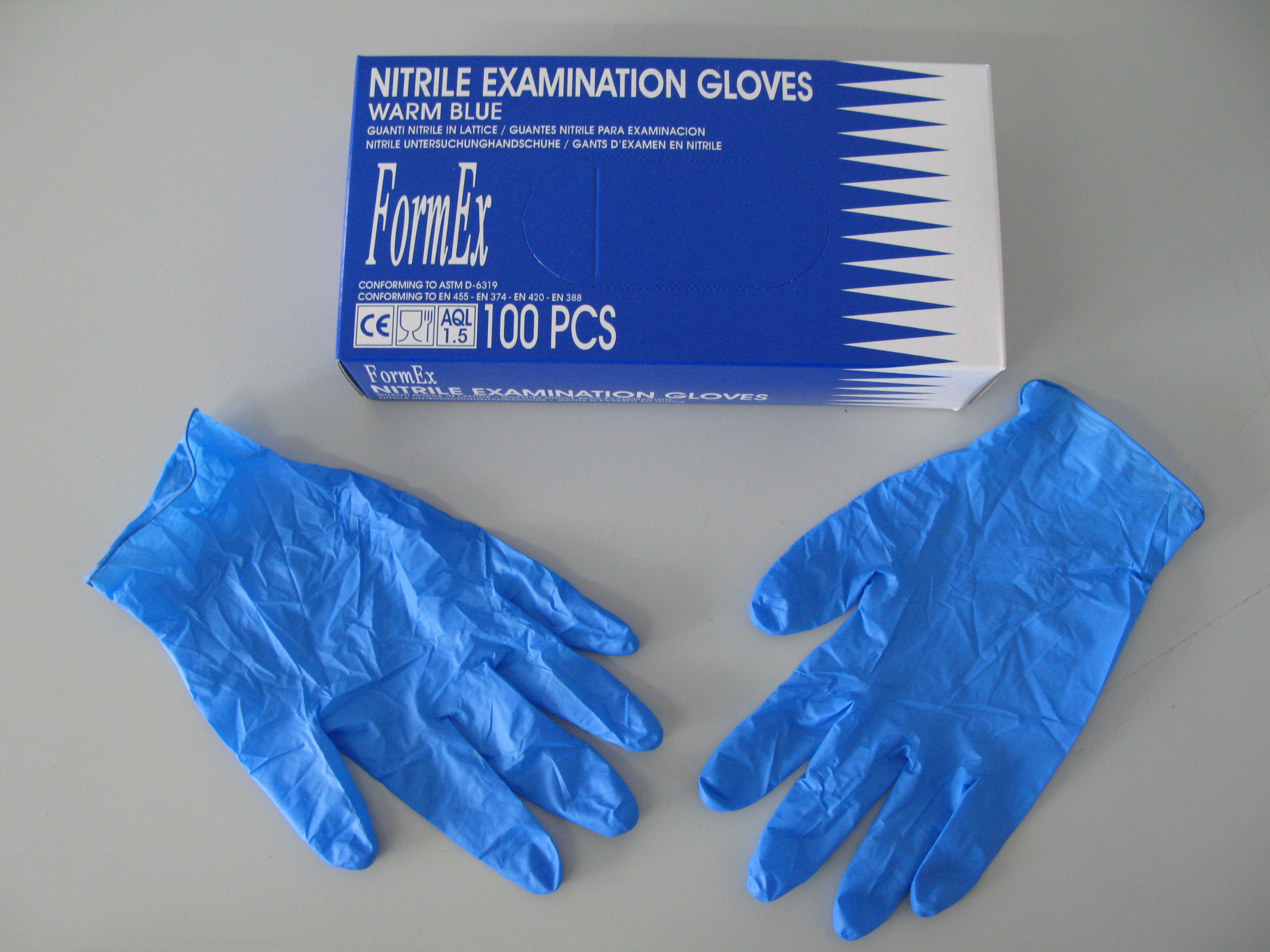 FORMEX BLUE NITRILE GLOVES SMALL/100PC