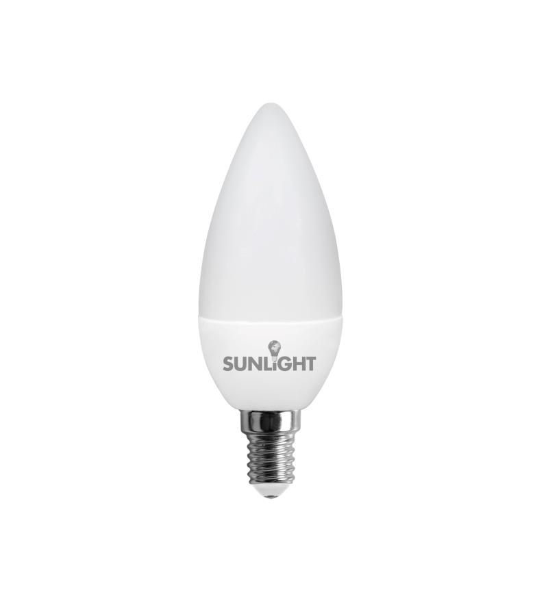 SUNLIGHT LED 5W CANDLE BULB C37 E14 400LM 6500K FROSTED