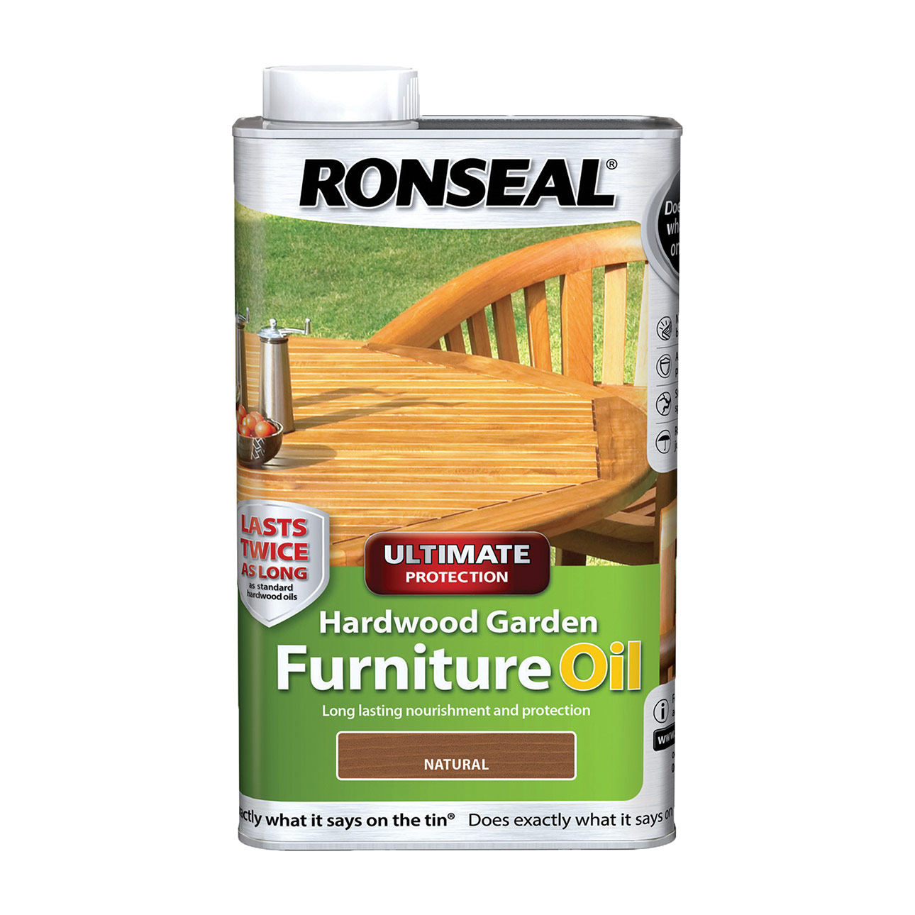 RONSEAL® ULTIMATE PROTECTION HARDWOOD FURNITURE OIL WATER BASED NATURAL CLEAR 0.5L