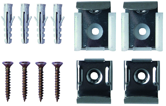 MIRROR CLIPS WITH SCREWS BRASSED 4PCS
