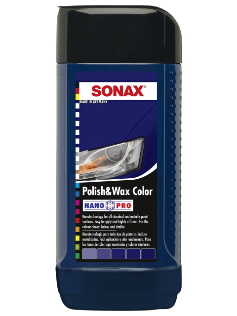 SONAX POLISH & WAX COLOUR BLUE 250ML