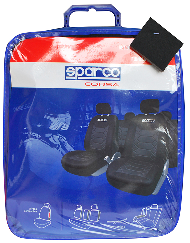 SPARCO SEAT COVER SET BLACK SPC1016BK
