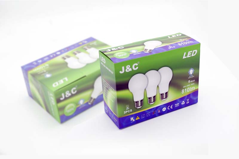 J&C LED 9W 3X BULBS A60 E27 810LM 6500K FROSTED