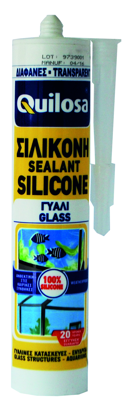 QUILOSA SEALANT SILICONE GLASS TRANSPARENT 280ML