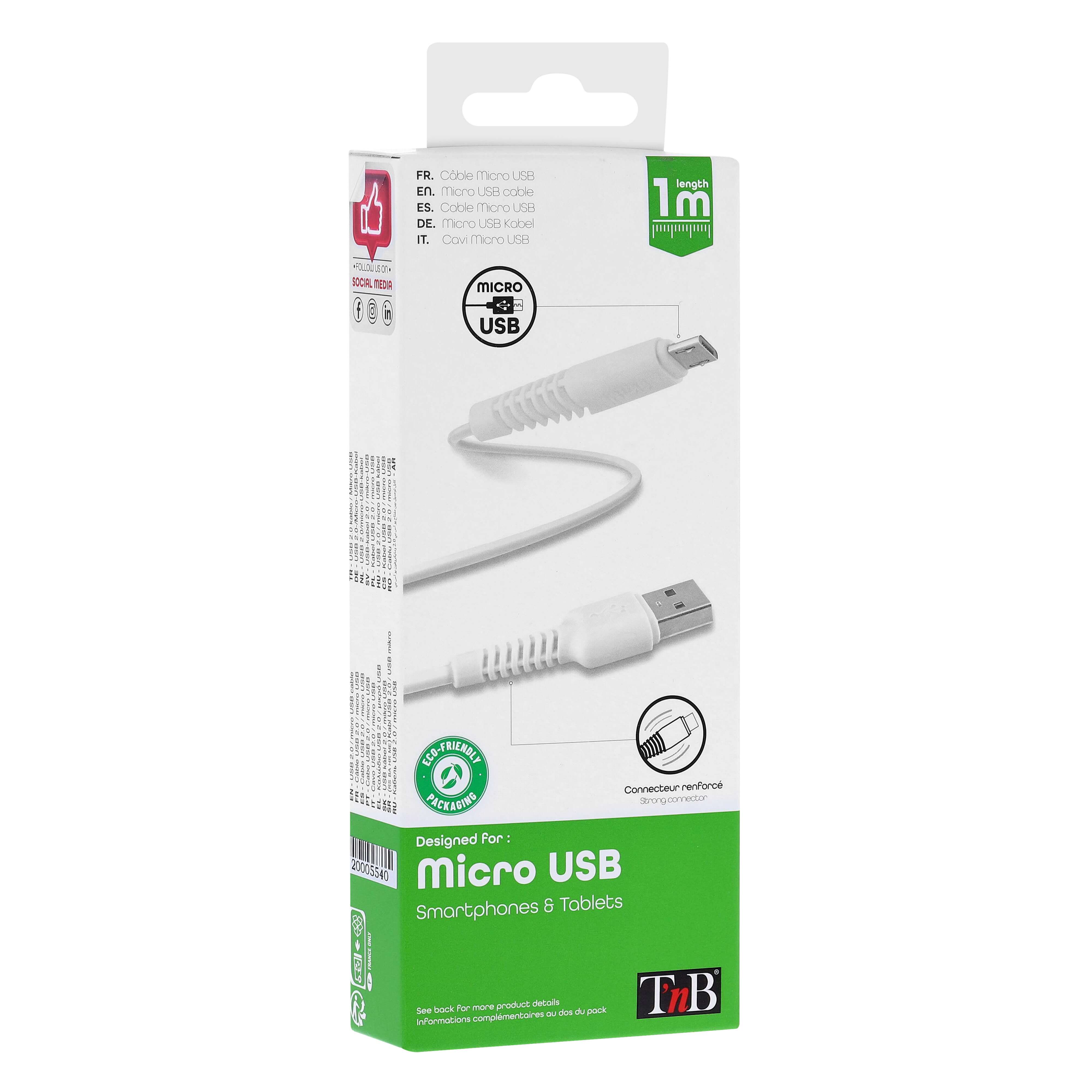 TNB MICRO USB ULTRA FAST 1M WHITE