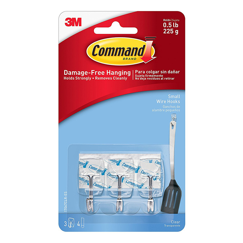 3M COMMAND WIRE HOOKS 225GR P3-CLEAR