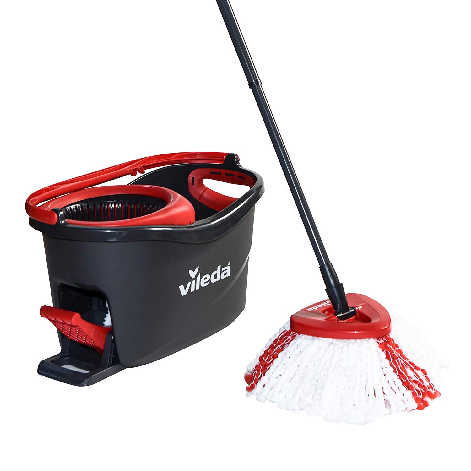 Vileda Turbo EasyWring & Clean Complete Set, Mop and Bucket with Power  Spinner, Coral