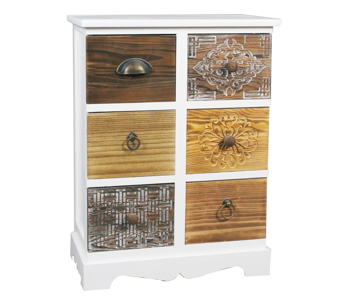 WOODEN CABINET 6 DRAWERS 45X25X60CM