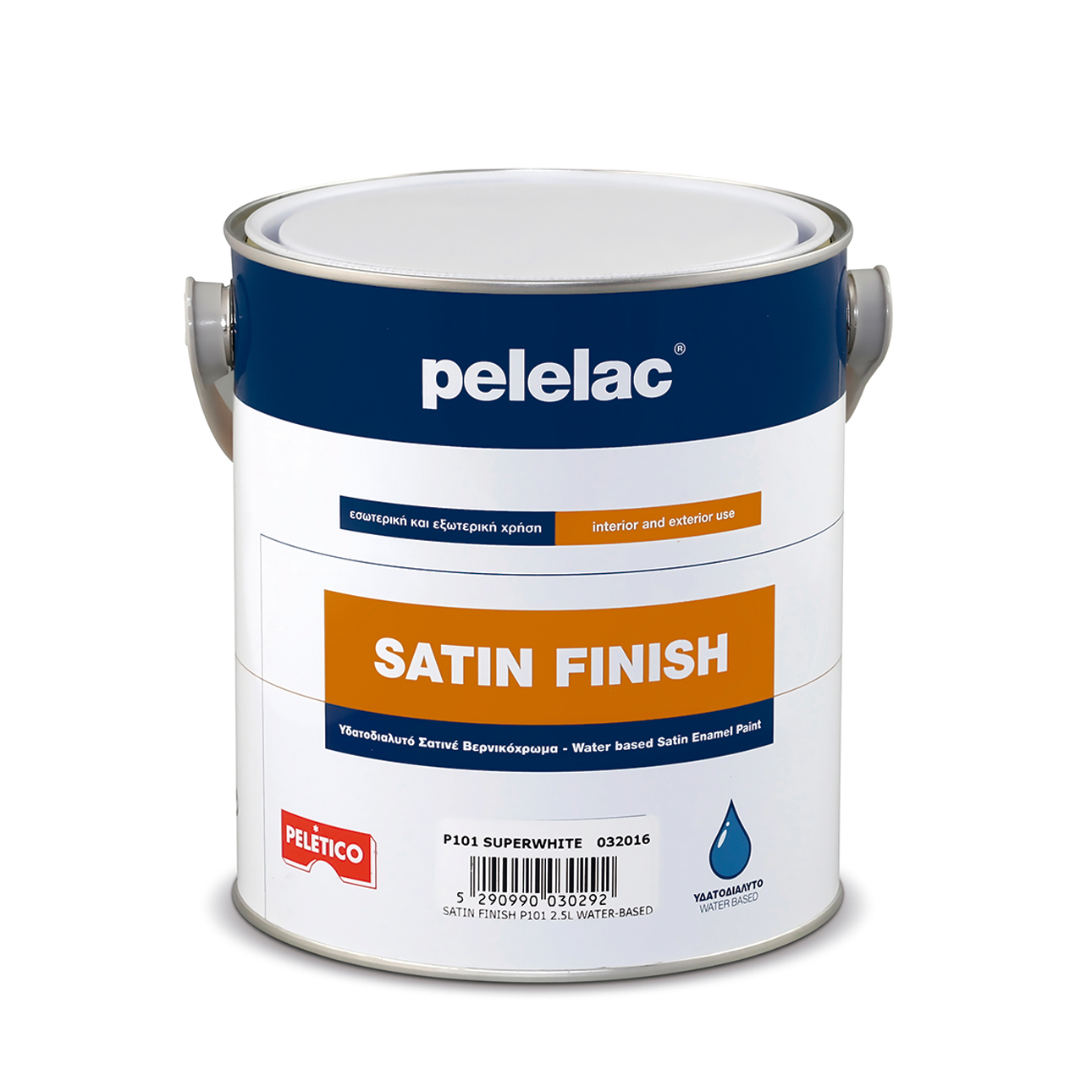 PELELAC SATIN FINISH SUPERWHITE P101 0.75L WATER-BASED