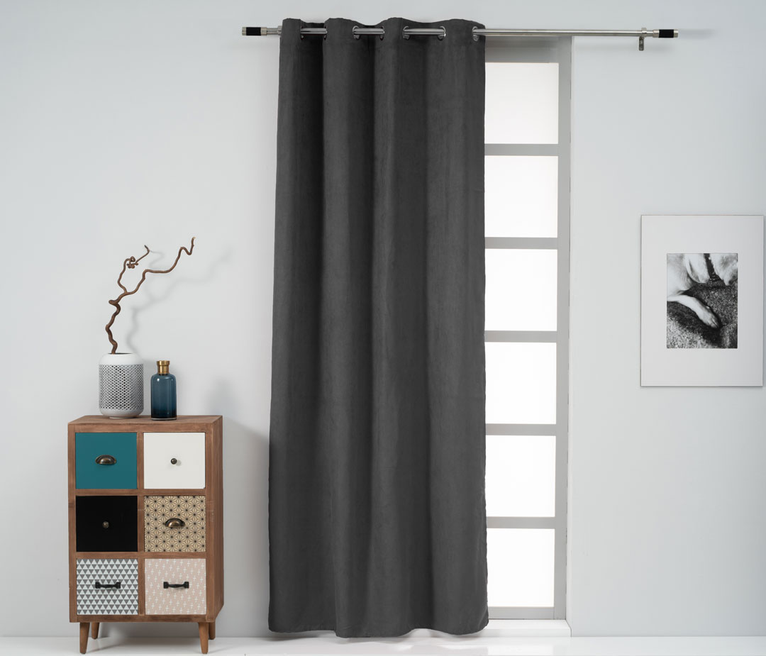 EASY HOME CURTAIN SUEDE 140X250CM ANTHRACITE
