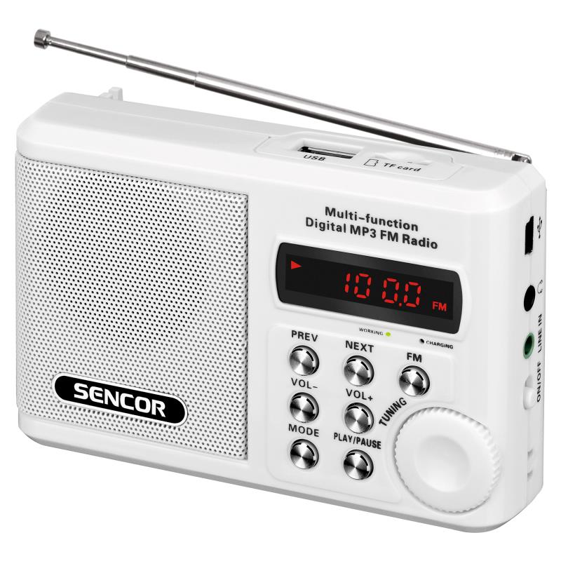 SENCOR FM RADIO WITH USB WHITE