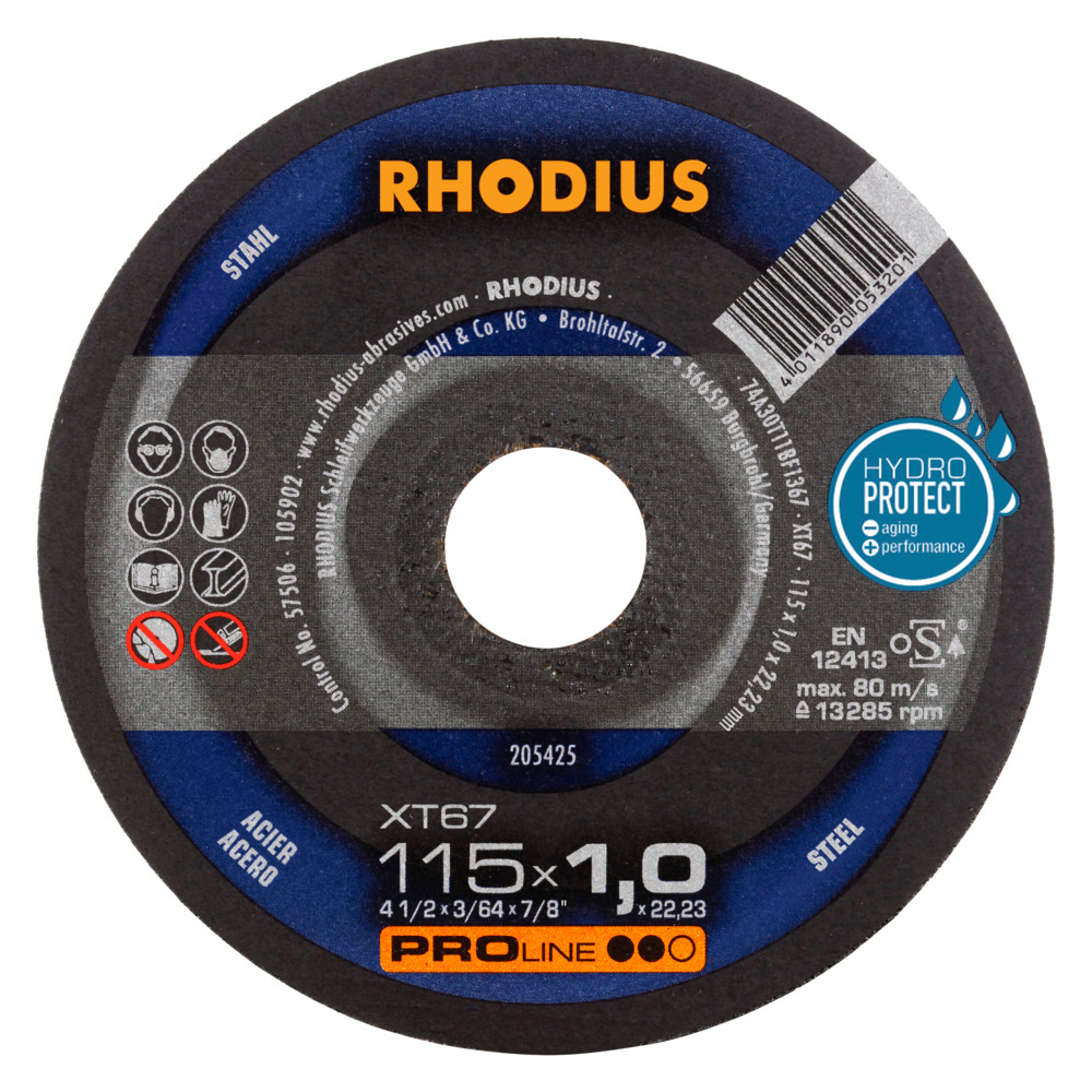 RHODIUS XT67 CUT OFF METAL 115 × 1.0 × 22.23MM