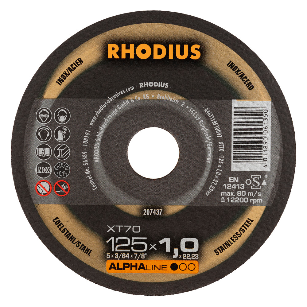 RHODIUS XT70 CUT OFF 115X1,0X22,23MM