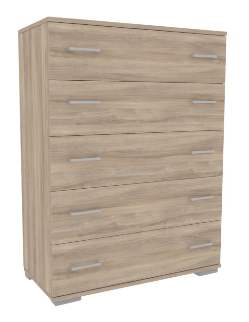 EKOWOOD DRAWER WITH 5 DRAWERS 124X90X45CM BLONDE