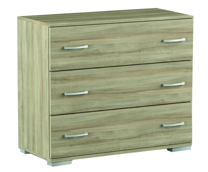 EKOWOOD CHEST OF DRAWERS WITH 3 DRAWERS 76X90X45CM BLONDE
